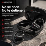 Auriculares Monster Ear Buds: auriculares Bluetooth con diseño de gancho para la oreja de titanio Zero-Gravity, aislamiento de ruido, 145 horas de reproducción, auriculares inalámbricos Bluetooth 6.0, resistentes al agua y al sudor, ideales para viajes