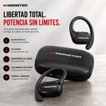 Auriculares Monster Ear Buds: auriculares Bluetooth con diseño de gancho para la oreja de titanio Zero-Gravity, aislamiento de ruido, 145 horas de reproducción, auriculares inalámbricos Bluetooth 6.0, resistentes al agua y al sudor, ideales para viajes