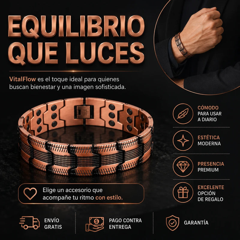 Cobra® Brazalete magnético de COBRE PURO: alivia dolor y mejora circulación de diseño elegante