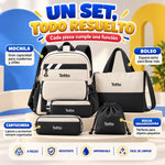 Set de mochila completo Totto impermeable, de cuero colores solidos brillantes para niños y niñas