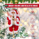 Papa Noel trepador en cuerda con 3 modos, decoración navideña musical animada