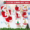 Papa Noel trepador en cuerda con 3 modos, decoración navideña musical animada