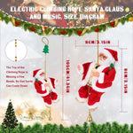 Papa Noel trepador en cuerda con 3 modos, decoración navideña musical animada