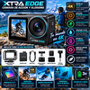 Cámara de acción y vlogging Xtra Edge: sensor de 1/1,3", grabación cinematográfica en 4K, hiperestabilización, sumergible hasta 16 metros (52 pies), batería de 3 horas, montaje rápido universal, marco protector; dispositivo portátil.