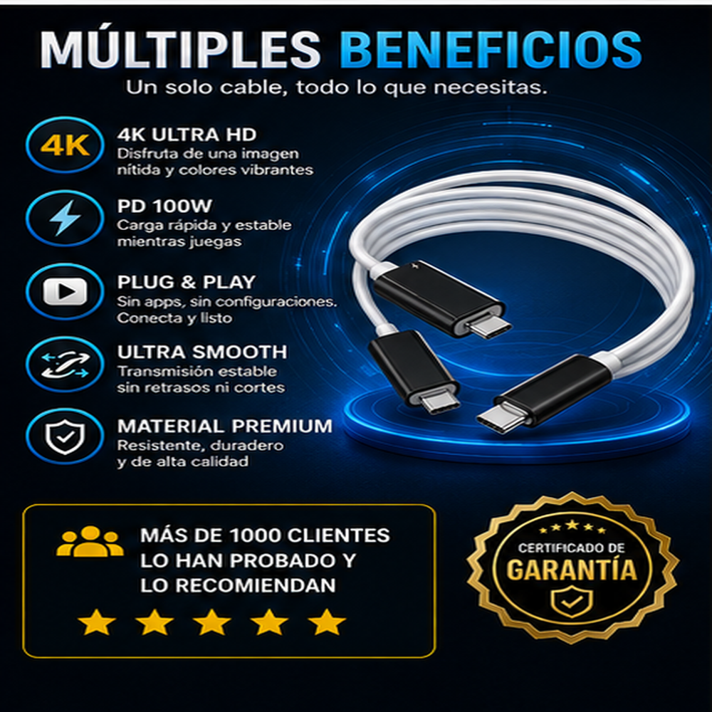 Adapta Pro®️ Cable adaptador USB-C a HDMI para Switch