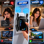 Amplificador de señal y extensor WiFi de doble banda WERCHTAY con puertos Ethernet; repetidor WiFi de largo alcance para el hogar: configuración sencilla «Plug-and-Play» con un solo toque, compatible con Smart TV y videojuegos.