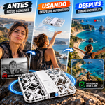 HOVERAir X1 - Fly More Cámara de vuelo autónomo de bolsillo - Fly More Combo 125 g Ligero 5 rutas de vuelo preprogramadas Sistema láser VIO y ToF Resistente a la intemperie Garantía de 12 meses Bolso plegable Drones de grabación electrónica - plegable.