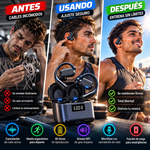 HOMTRATOR Auriculares deportivos inalámbricos Bluetooth: cancelación activa de ruido, diseño ergonómico para deporte, 45 horas de reproducción, graves HiFi de gran impacto, micrófono con cancelación de ruido ambiental, función de carga para smartphones.