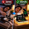 Estación de carga inalámbrica Acer 7 en 1 con carga rápida, luz nocturna LED, reloj con sincronización horaria por Bluetooth y visualización de temperatura, puertos USB-A y USB-C, y compatibilidad magnética MagSafe
