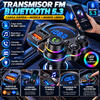 Transmisor FM Bluetooth 5.3 para coche con soporte QC3.0, adaptador de carga rápida dual USB PD 20W, reproductor MP3/USB/TF, receptor de radio inalámbrico, llamadas manos libres, pantalla LED, accesorio para el interior del vehículo.