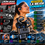 HOMTRATOR Auriculares deportivos inalámbricos Bluetooth: cancelación activa de ruido, diseño ergonómico para deporte, 45 horas de reproducción, graves HiFi de gran impacto, micrófono con cancelación de ruido ambiental, función de carga para smartphones.