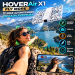 HOVERAir X1 - Fly More Cámara de vuelo autónomo de bolsillo - Fly More Combo 125 g Ligero 5 rutas de vuelo preprogramadas Sistema láser VIO y ToF Resistente a la intemperie Garantía de 12 meses Bolso plegable Drones de grabación electrónica - plegable.