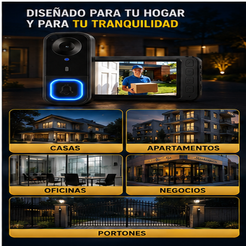Blink® Timbre con cámara inalámbrica 1080p | Sin suscripción, sin aplicación ni Wi-Fi | Timbre con cámara resistente al agua, pantalla de monitor y almacenamiento gratuito | Videoportero con audio bidireccional y ángulo de visión de 170° | Visión nocturna