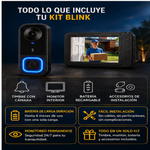 Blink® Timbre con cámara inalámbrica 1080p | Sin suscripción, sin aplicación ni Wi-Fi | Timbre con cámara resistente al agua, pantalla de monitor y almacenamiento gratuito | Videoportero con audio bidireccional y ángulo de visión de 170° | Visión nocturna