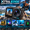 Cámara de acción y vlogging Xtra Edge: sensor de 1/1,3", grabación cinematográfica en 4K, hiperestabilización, sumergible hasta 16 metros (52 pies), batería de 3 horas, montaje rápido universal, marco protector; dispositivo portátil.