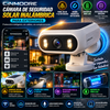 Cámara de seguridad solar inalámbrica para exteriores CINMOORE, diseño magnético sin taladros, panel solar y luz integrados, batería de 9000 mAh, grabación AOR, detección por IA gratuita (personas/vehículos/animales), visión nocturna a color y WiFi.