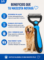 Desenredaflash®️ Rastrillo desenredante de doble cara para mascotas sin dolor