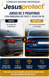 conduce siempre protegido contra accidentes con Jesusprotect® -  Juego de 2 pegatinas con emblema de cruz y Jesus en 3D; accesorios de fácil aplicación para coches, motos y SUV