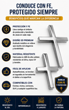 conduce siempre protegido contra accidentes con Jesusprotect® -  Juego de 2 pegatinas con emblema de cruz y Jesus en 3D; accesorios de fácil aplicación para coches, motos y SUV