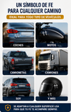 conduce siempre protegido contra accidentes con Jesusprotect® -  Juego de 2 pegatinas con emblema de cruz y Jesus en 3D; accesorios de fácil aplicación para coches, motos y SUV