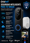Orbitell® Videoportero inalámbrico de 1080p con cámara Wi-Fi, audio bidireccional, visión nocturna, almacenamiento en la nube, detección de movimiento inteligente AI, compatible con Wi-Fi, bluethooth 6.0