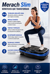 Merach Slim Maquina vibratoria diseño curvo, 200 W, potente, Bluetooth, oscilante lineal de cuerpo completo para drenaje linfático, recuperación y tonificación corporal