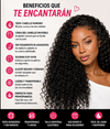 Afterblack Burmese®  peluca rizada sin pegamento, con ajuste invisible en la línea del cabello y sistema de cordón (estilo "flip-over"). Fácil de colocar y perfecta para principiantes; cabello humano rizado