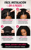 Afterblack Burmese®  peluca rizada sin pegamento, con ajuste invisible en la línea del cabello y sistema de cordón (estilo "flip-over"). Fácil de colocar y perfecta para principiantes; cabello humano rizado