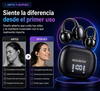 INSONIXN Auriculares inalámbricos Bluetooth 6.0, micrófono integrado y gancho para la oreja; resistentes al agua, 36 horas de reproducción, sonido de alta fidelidad; cómodos para entrenamientos, deportes, conductores, trabajo en casa u oficina