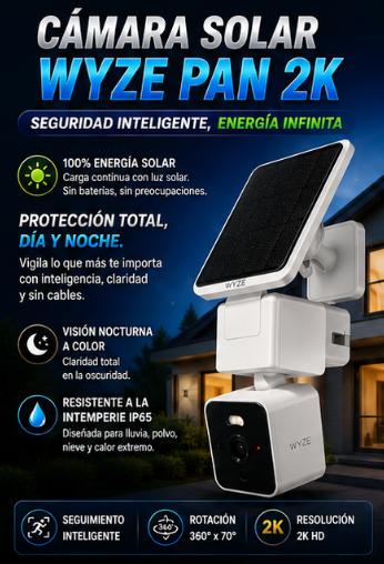 Cámara solar Wyze Pan 2K