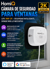 HomiQ Cámara de seguridad para ventanas: Life 3MP 2K, cámara WiFi para interiores (2,4 GHz/5 GHz) con visión nocturna a color mediante IA, detección de movimiento con enfoque automático