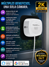 HomiQ Cámara de seguridad para ventanas: Life 3MP 2K, cámara WiFi para interiores (2,4 GHz/5 GHz) con visión nocturna a color mediante IA, detección de movimiento con enfoque automático