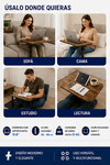 ZEAPTAC Escritorio Portátil para Laptop con Cojín de Almohada, Se Adapta a Portátiles de hasta 15.6 Pulgadas, Soporte de Regazo para Cama y Sofá