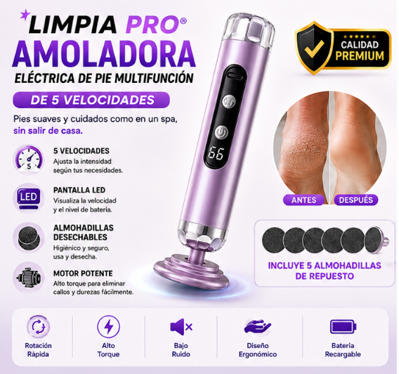 KIT Amoladora eléctrica de pie multifunción de 5 velocidades -  LimpiaPro®️ Incluye repuestos