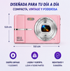 Cámara digital FHD 1080p con tarjeta SD, zoom digital de 16x, con tecnología vintage, revive la magia de los años 2000 con definción 4k, minicámara compacta portátil para niños, adplescentes y adultos