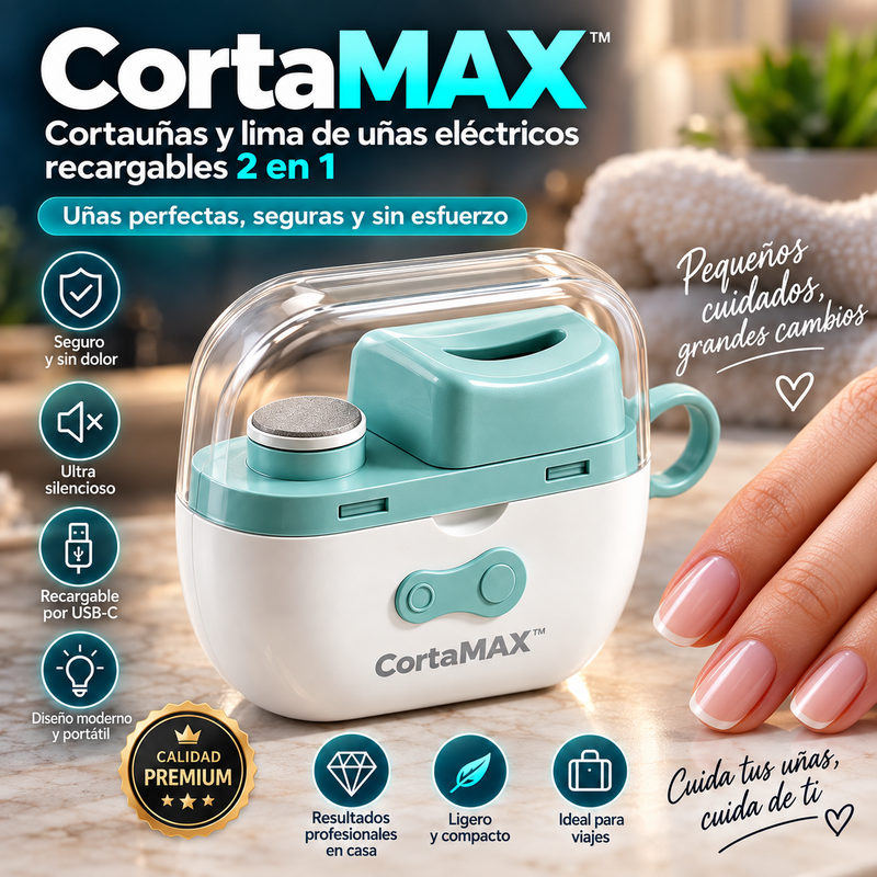 CortaMAX™️ Cortauñas y lima de uñas eléctricos recargables 2 en 1