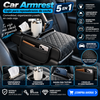 Car Armrest Cojín para reposabrazos de coche, funda para consola central 5 en 1 con 2 bolsillos de almacenamiento, portavasos, compartimento para pañuelos y ranura para teléfono; Alivia la fatiga al conducir, UNIVERSAL apto para todos los vehículos