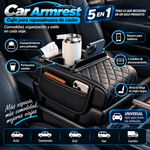 Car Armrest Cojín para reposabrazos de coche, funda para consola central 5 en 1 con 2 bolsillos de almacenamiento, portavasos, compartimento para pañuelos y ranura para teléfono; Alivia la fatiga al conducir, UNIVERSAL apto para todos los vehículos