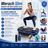 Merach Slim Maquina vibratoria diseño curvo, 200 W, potente, Bluetooth, oscilante lineal de cuerpo completo para drenaje linfático, recuperación y tonificación corporal