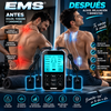 EMS® Dispositivo compacto y recargable de masaje muscular: 10 modos, doble canal, 30 niveles de intensidad, 10 electrodos; ideal para el cuello, espalda, piernas y brazos. Recupera tus músculos y elimina el dolor con 5 minutos de aplicación