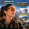 Monster AI Smart Glasses - Dispositivo wearable con Bluetooth 6.0, sonido de alta fidelidad (Hi-Fi), Traduccion con IA, reducción de ruido, protección UV, diseño ligero