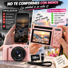 2026 Digital Camara para fotografía 2026, cámara portátil para vlogging con pantalla plegable, tarjeta SD de 128 GB, correa de muñeca y temporizador; graba vídeos fluidos. Captura cualquier momento en 4k Vintage