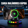 CarBracket™️  Cargador para teléfono de coche con carga inalámbrica y rotación de 360°  iluminación ambiental RGB — Succión ultraestable, bloqueo automático, apto para salpicadero y parabrisas, compatible con iPhone y Android