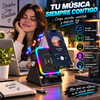 Altavoz JBL Bluetooth 5 en 1 con inducción inalámbrica, soporte para teléfono, batería recargable de emergencia, luz ambiental multicolor y diseño plegable de 300° (compatible con tabletas, iPhone y Android)