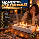 Ambiente instantáneo LUXURY, Llama real, Sin complicaciones - chimenea decorativa portátil para interior/exterior 50*20