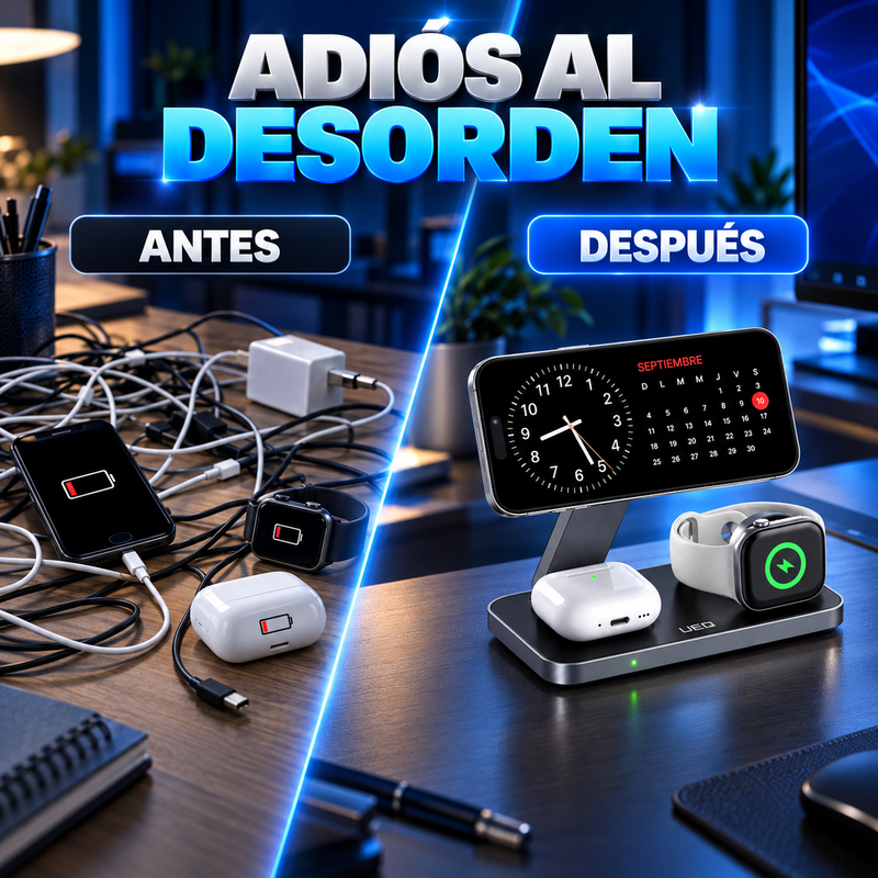Soporte de cargador Huawei MagSafe inalámbrico magnético 3 en 1 para dispositivos, compatible todo tipo de celular, ultima tecnologia