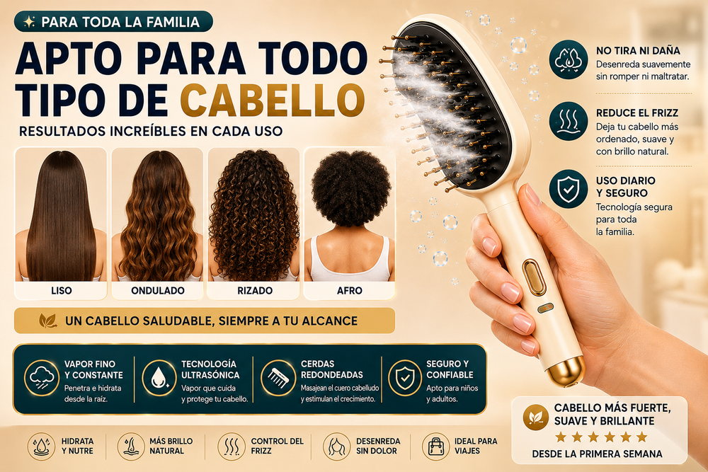 LisoPRO® Peine con vaporizador de masaje con masajeador multifunción de uso profesional de peluquería