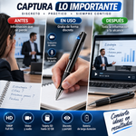 Bolígrafo de lujo con cámara 1080P-Mini grabadora de video portátil de bolsillo para cámara de soporte de tarjeta SD de 32 GB para reuniones de negocios, aprendizaje en el hogar y en el aula