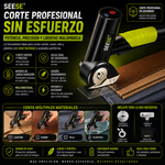 Tijeras eléctricas inalámbricas recargables: Corta cartón, cuero, tela y plástico, cortador eléctrico de caja de cartón con 2 cuchillas de seguridad y bolsa de almacenamiento SEESE®