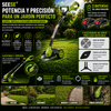 Cortabordes eléctrico inalámbrico con accesorios de corte diferentes para recortar y perfilar el césped, incluye 2 baterías y diseño de arrastre ligero; ideal para patios y jardines interiores y exteriores SEESE®